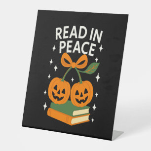 Signe De Table Lire en paix livre drôle d'Halloween
