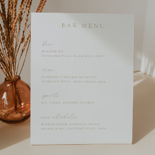 Signe De Table Liste de menus minimaliste à barres beiges