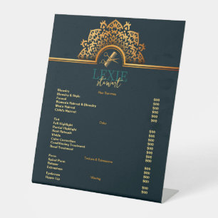 Signe De Table Liste de Prix Coiffeur Élégant et Raffiné