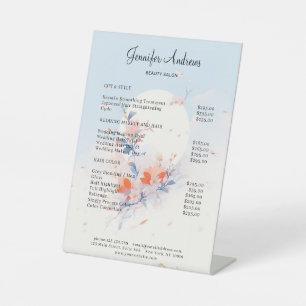 Signe De Table Liste de prix de salon de coiffure traditionnel mi