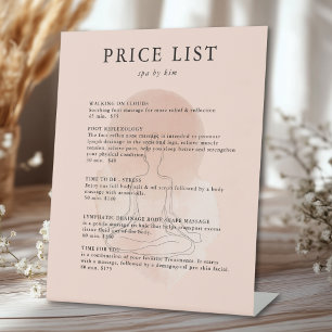Signe De Table Liste de prix de salon de méditation pour femme en