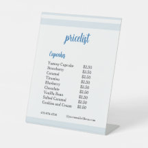 Liste de prix des cupcakes Blue Flower Mixer