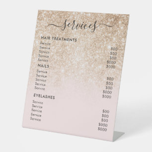 Signe De Table Liste de Prix des Prestations de Salon Rose avec P