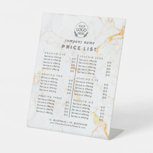 Signe De Table Liste de prix des services commerciaux de typograp
