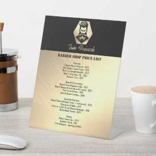 Signe De Table Liste de prix du salon de coiffure professionnel n