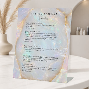 Signe De Table Liste de prix du Salon Opal Holographic Marble