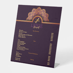 Signe De Table Liste de prix Elegant et Classy Hair Stylist