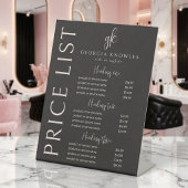 Signe De Table Liste de prix élégante moderne noir rose blush