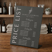 Signe De Table Liste de prix élégante moderne noir rose blush