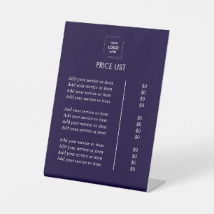 Signe De Table Liste de prix   Logo d'entreprise Moderne couleur 