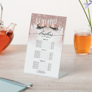 Signe De Table Liste de prix Or Rose moderne Lashes