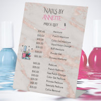Liste de prix QR Rose Gold Manucure de salon de ma