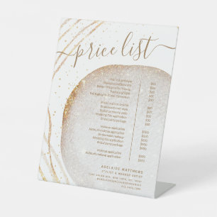 Signe De Table Liste de prix White Gold Parties scintillant Hair