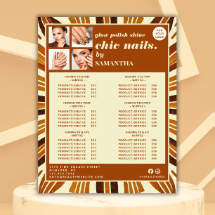 Signe De Table Liste de services du Logo Rustique Chic Business