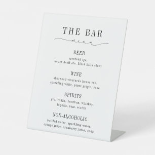 Signe De Table Liste des menus de barres