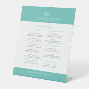 Signe De Table Liste des prix spa de beauté logo de lotus blanc a
