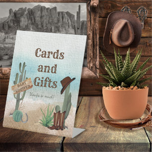 Signe De Table Little Cowboy Western Baby showers cartes et cadea