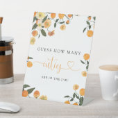 Signe De Table Little Cutie Botanical Baby shower Guess Game (In SItu)