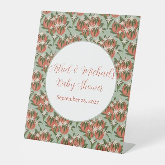 Signe De Table Little Cutie Clementine Sage | Baby shower Citrus (Recto)