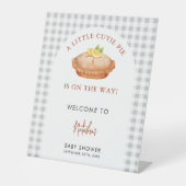Signe De Table Little Cutie Pie Grey En vichy Plaid Baby shower (Recto)