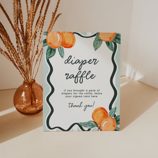 Signe De Table Little Cutie Whimsical Diaper Raffle Entry