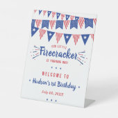Signe De Table Little Firecracker 4 juillet 1er anniversaire (Recto)