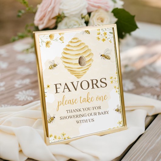 Signe De Table Little Honey Baby Shower Favors Table Sign