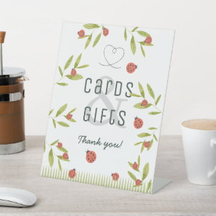 Signe De Table Little Love Bug Ladybug Cartes & Cadeaux Verts