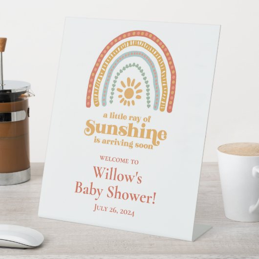 Signe De Table Little Ray of Sunshine Boho Baby shower arc-en-cie (In SItu)