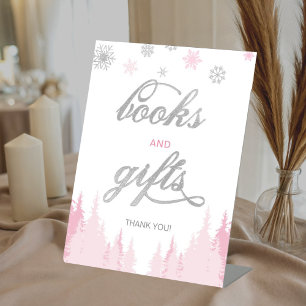 Signe De Table Little Snowflake Baby shower d'hiver Livres et cad