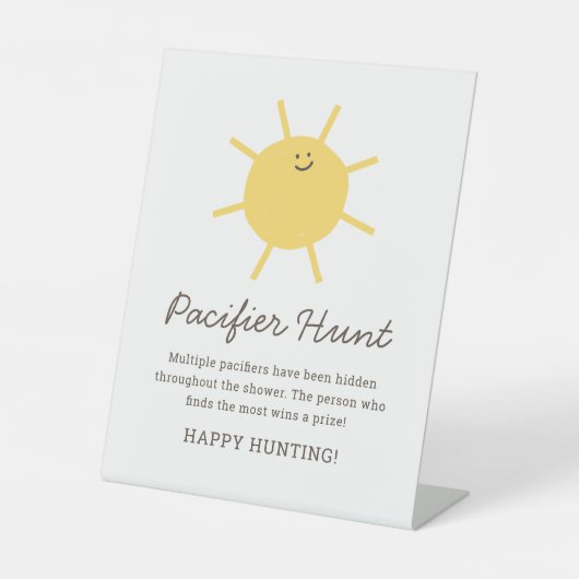 Signe De Table Little Sunshine Pacifique chasse Baby shower jeu (Recto)