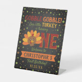 Signe De Table Little Turkey Fall Thanksgiving 1er anniversaire (Recto)