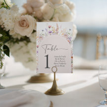Little Wildflower Baby Shower Table Numbers