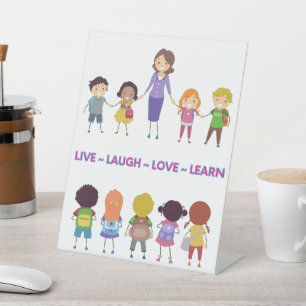Signe De Table Live ~ Laugh ~ Amour ~ Apprendre Enseignant de l'é
