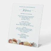 Signe De Table Living Seas Seashell Mariage Menu Modèle (Recto)