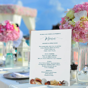 Signe De Table Living Seas Seashell Mariage Menu Modèle