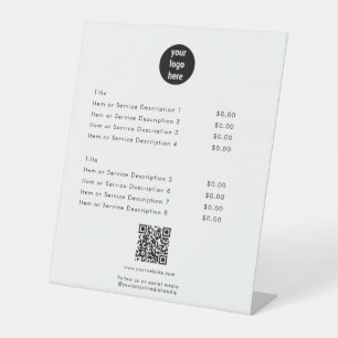 Signe De Table Livre blanc moderne QR Code Social Media