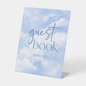 Signe De Table Livre d'hôtes Blue Sparkly Clouds (Recto)
