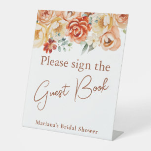 Signe De Table Livre d'hôtes de la Fête des mariées florale de la