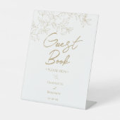 Signe De Table Livre d'hôtes Mariage classique Gold Greenery (Recto)