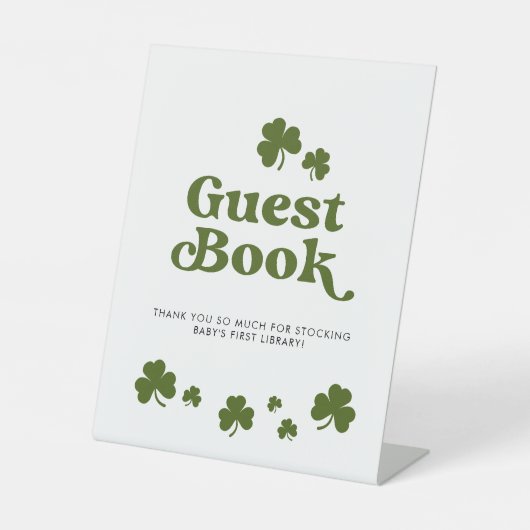 Signe De Table Livre d'hôtes St. Patrick's Day Shamrock vert (Recto)