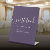 Signe De Table Livre d'invité du script de signature violet