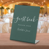 Signe De Table Livre d'invité Emerald Green Signature Script