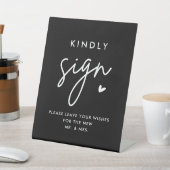 Signe De Table Livre d'invité Mariage noir Signer kindly (In SItu)