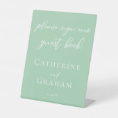 Signe De Table Livre d'invité Mint Green White Spring Wedding (Recto)