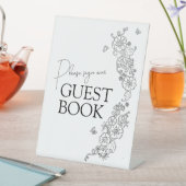 Signe De Table Livre d'invité mono d'art de la ligne botanique de (In SItu)