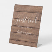 Signe De Table Livre d'invité Rustic Barn Wood Signature Script (Recto)