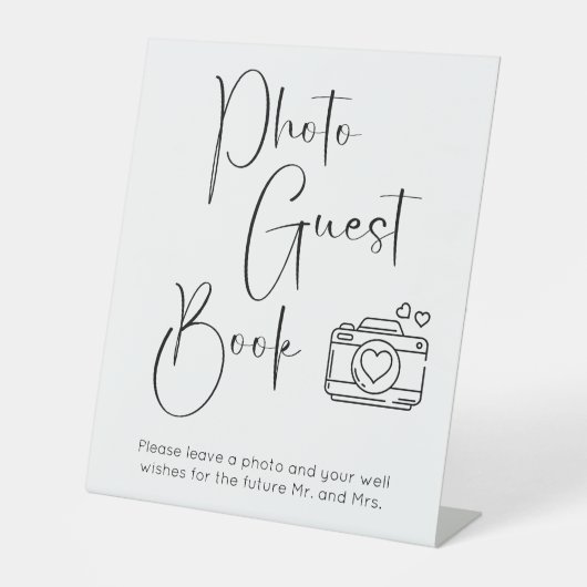 Signe De Table Livre d'invités photo Wedding shower de script mod (Recto)