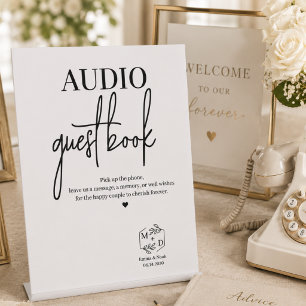 Signe De Table Livre d'or audio pour mariage