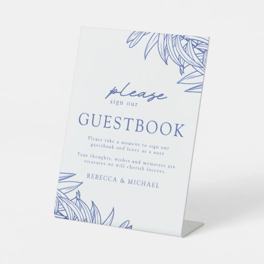 Signe De Table Livre d'or Bleu simple (Recto)